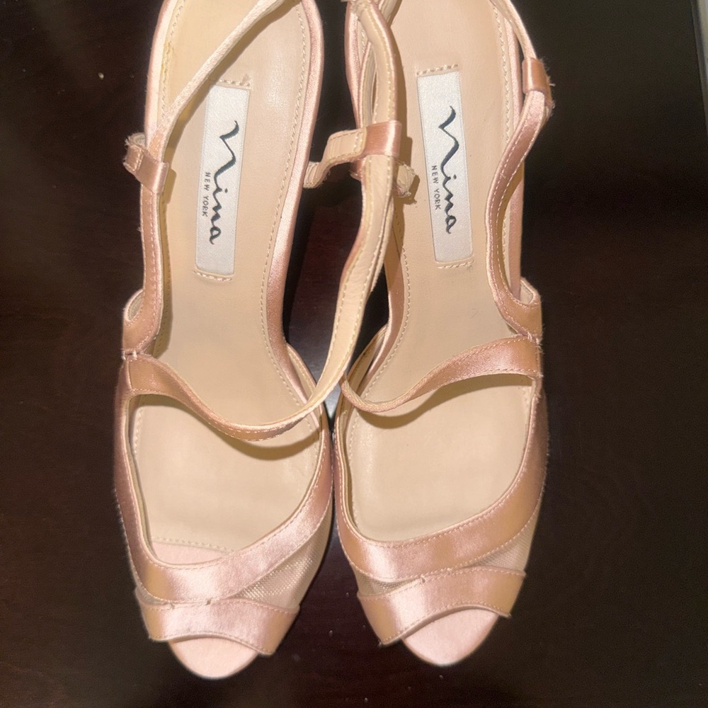 Nina Women's Blush Satin Heels